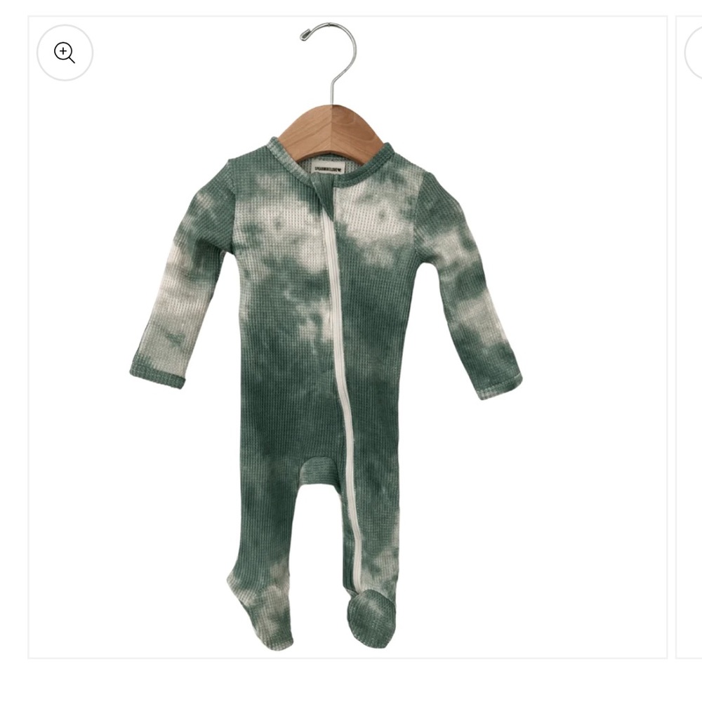 Spearmint love waffle knit footie